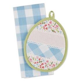 Design Imports 738215535795 Spring Easter Egg Kitchen Hand Towel And Potholder Gift Set