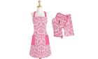 Design Imports New Pink Damask Printed Kitchen Set 738215343314
