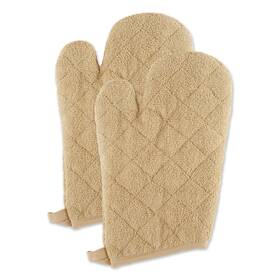 B091fzkxlr Dii Basic Terry 100% Cotton Quilted Oven Mitts Pebble 2-piece Set