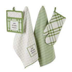 Camz13707 Dii Home Sweet Farmhouse Kitchen Collection Potholder/oven Mitt/dishtowel Set