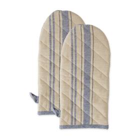 Camz36487 Dii French Stripe Kitchen Collection Oven Mitts Nautical Blue