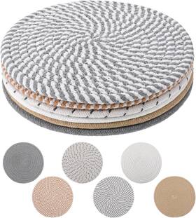 633931 Dimeho 6 Pcs Trivet Pot Holders Set Heat Resistant Cotton Woven Hot Mats 8 Inch