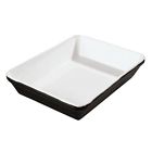 Dish 9.5 14 1.875 White 9 Rectangular 1 2 Melamine Black