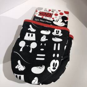 Disney 042887315198 Black And White With Red Trim Mickey Mouse Oven Baking 2pk Mitts 5.5x6.5 In