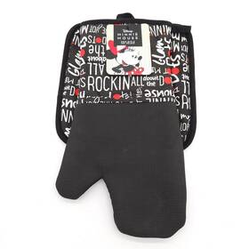Disney 042887318120 Set Of 2 Kitchen Oven Mitt And Pot Holder Minnie Mouse Black New