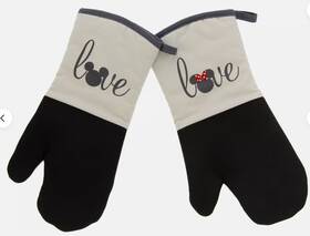Disney 042887321519 Neoprene Oven Mitts Non-slip Heat Resistant 2pk Mickey And Minnie Love