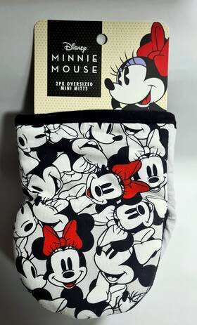 Disney 042887330962 Minnie Mouse Oven Mitts Sketchbook 2 Pc Oversized Mini Faces Bows