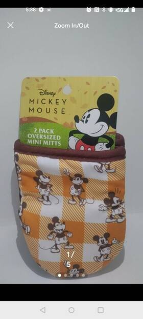 Disney 042887356030 Mickey Mouse Fall 2 Pack Over Size Mini Mitts