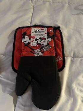 Disney 042887362819 Mickey And Minnie Neoprene Oven Mitt Pot Holder Nwt