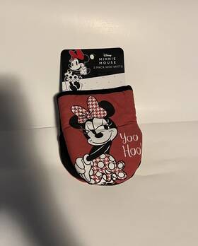 Disney 042887371217 Minnie Mouse 2-pack Oversized Mini Oven Mitts Pot Holder Cooking New