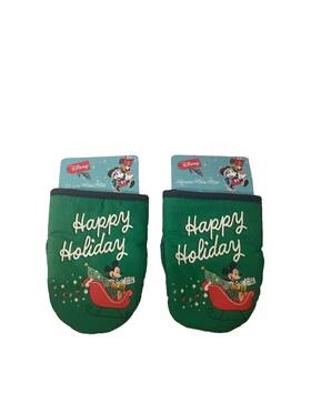 Disney 042887629516 Mickey Mouse Holiday Silicone Mini Oven Mitt Lot Of 2 New With Tags