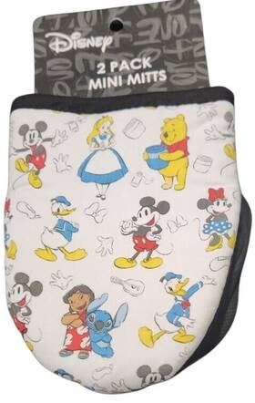 Disney 042887820159 Mickey Stitch Pooh Alice Donald 2 Pack Nwt Kitchen Oven Mitts