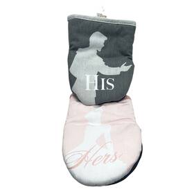 Disney 342783173886 Princess His And Hers Cinderella Prince Charming Pink Gray Oven Mitts