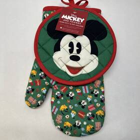 Disney 400550127231 St Nicholas Square Kohls Mickey And Friends Oven Mitt Pot Holder Set Nwt