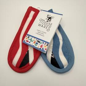 Disney 400958168034 Mousewares Monorail Kitchen Hot Pot Handle Covers Red/blue 2025 Set Of 2
