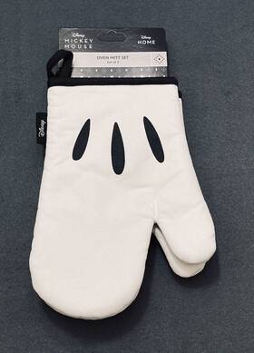 49041 Disney Mickey Mouse Cotton/silicone Oven Mitts 2 Pack New