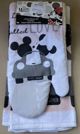 Disney 766169239247 Mickey And Minnie Mouse Little Thing Called Love 3-piece Kitchen Set New