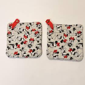 Bb1294702 Disney Minnie Mouse Potholders Hot Pads One Size Multicolor Cotton Set 2 Kitchen