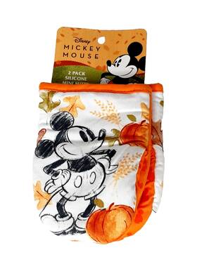 Disney/best Brands 042887441484 Mickey Mouse Oven Mini Mitts Fall Autumn Pumpkins 2 Pack Silicone