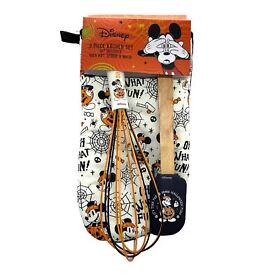 Disney Halloween Mickey Mouse 3 Piece Kitchen Set Oven Mitt Spatula And Whisk