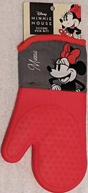 Bb1255102 Disney Minnie Mouse Design Large Silicone Oven Mit Red And Gray Nwt