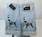 Dog Design Hand Towels Set Of 2 Cotton 16x25 Room Retreat