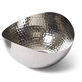 Doma Vita 850009542021 Large Decorative Bowl Stainless Steel Salad Serving 10x10 Silver