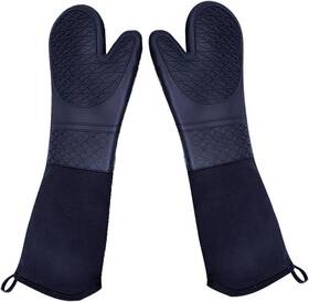 Domii 445027484458 Extra Long Silicone Oven Mitts Heavy Duty Commercial Grade Heat