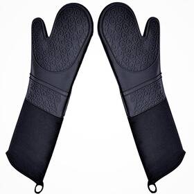 Domii 703931723665 Professional Silicone Oven Mitts Baking Gloves Elbow Length Heat Resistant Qu