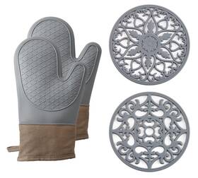 Nk-ke-160 Domonic Home Oven Mitts And Pot Holders Sets Silicone Heat Resistant 600f Ove