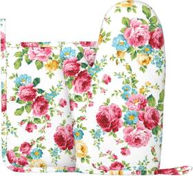 0420 Dsiflylife Oven Mitts And Pot Holders Sets White Gold Kitchen Accessories Marble Flower
