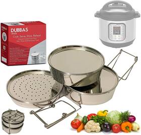 Dubbas01 Dubbas 702443573515 Premium Quality 3 Tier Stainless Steel Stacking Insert Pans/steamer Compati
