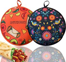 Tortilla1 Duthcbw 2 Pack Large Tortilla Warmers Premium Insulated Fabric Pouch Keeps Tacos Naan