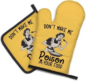 Cop002 Dyjybmy Funny Oven Mitts And Pot Holder Set - Donftt Make Me Poison Your Food