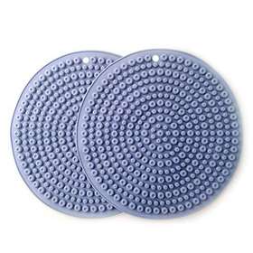 Dynec 051791894880 Blue Silicone Potholders Trivets Hot Pads 2 Pack 7 Inches