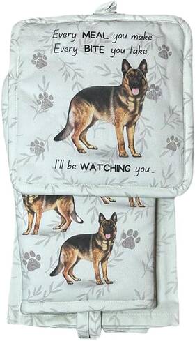 E&s Pets 810132305054 German Shepherd 3-piece Kitchen Set - Oven Mitt Pot Holder And Towel S
