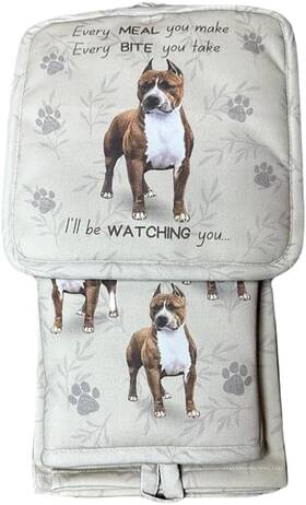 E&s Pets 810132305115 Pit Bull 3-piece Kitchen Set - Oven Mitt Pot Holder And Towel Hea
