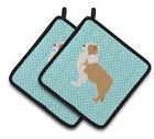 Eaas4080 39998595 East Urban Home Border Collie Checkerboard Potholder Set Of