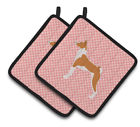 39999224 Eaas4431 East Urban Home Basenji Checkerboard Potholder Set Of