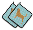 39999677 Eaas4732 East Urban Home Bloodhound Checkerboard Potholder Set Of