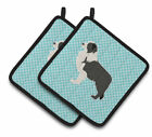 Eaas4740 39999701 East Urban Home Bearded Collie Checkerboard Potholder Set Of