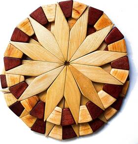 14165494 Ecosall Natural Wood Trivets For Hot Dishes Table And Kitchen Counter Set Of 2 Brown