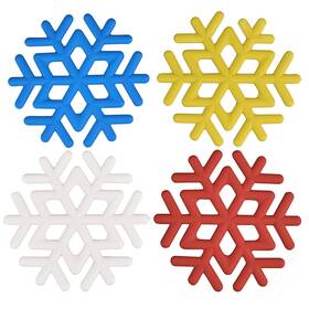 D2401051 Eduee Silicone Snowflake Trivet Mat 6inch Christmas Holiday Trivets 4-color