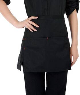 Eitonbu 674862479474 Kitchen Restaurant Waist Aprons With 3 Large Pockets For Women Men Half Black