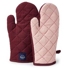 Og-00509-2 Encasa Xo Encasaxo Heat Resistant Cotton Oven Gloves Mitts 2 Pc Set - Quilted And Safe