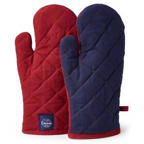 Og-00510-2 Encasa Xo Heat Resistant Cotton Oven Gloves Mitts 2 Pc Set - Quilted And Safe 12x7 In