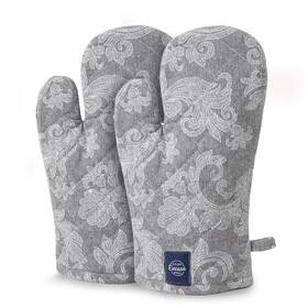 Og-03503-2 Encasa Xo Oven Gloves Heat Resistant Microwave Cooking 12x7 In Grey