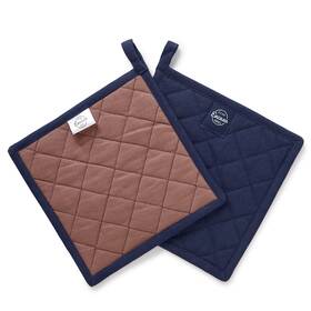 Ph-00206-2 Encasa Xo Heat Resistant Cotton Pot Holders With Hanging Loop - Set Of 2 Scotch Blue