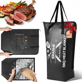 Bbq-blanket-0001-black Erashe Bbq Blanket For Resting Meat 21 Inch Reusable Insulated Brisket Bag With