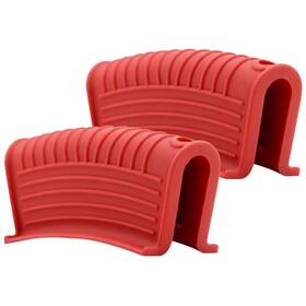 Eruule 705353016660 Silicone Insulated Pan Handle Covers Red 2-pack For Frying Pans And Woks